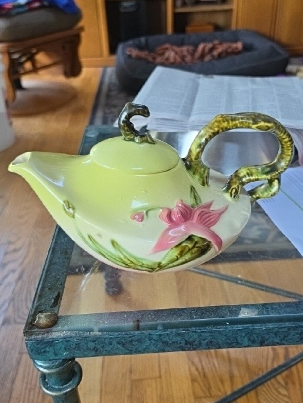 Vintage 1950's Hull Woodland Embossed Tea Pot